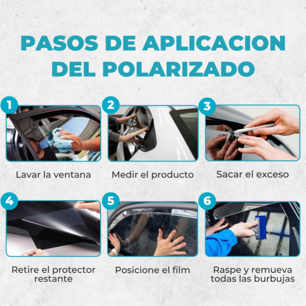 Film Polarizado Negro Para Auto Varias Tonalidades Por Metros - Imagen 5