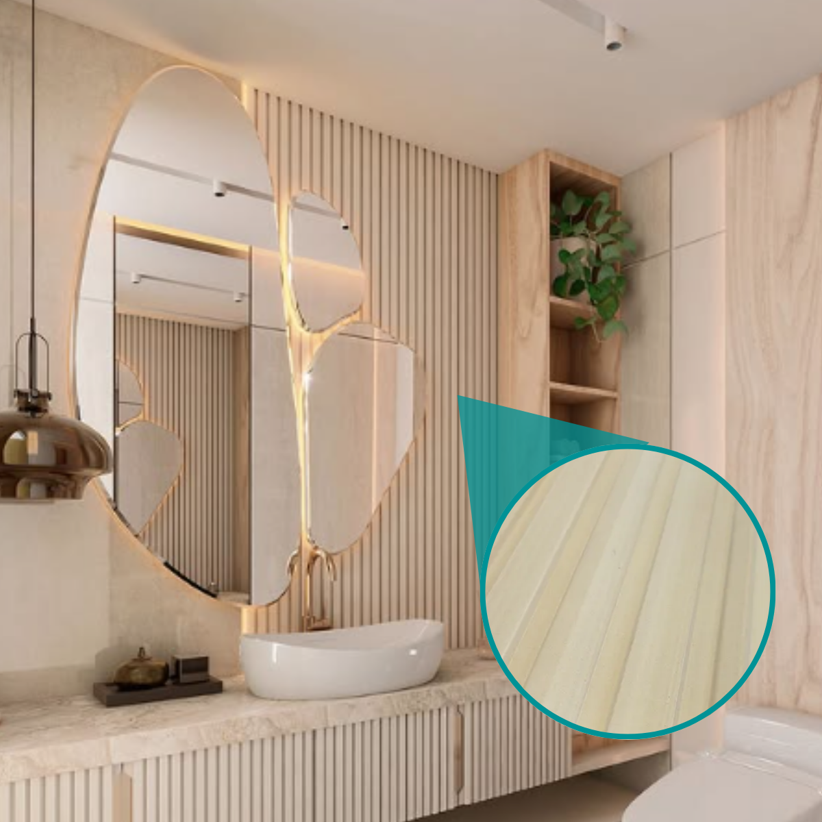 Revestimiento Wpc Panel vinílico Color Roble Claro Encastrable - Imagen 9