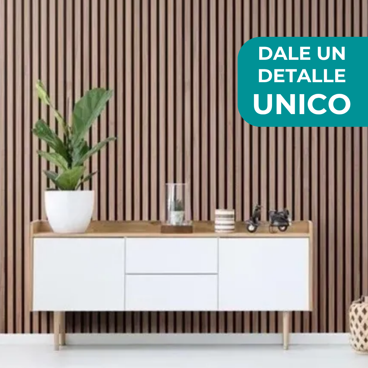 Revestimiento Wpc Panel vinílico Encastrable Color Teca - Imagen 10