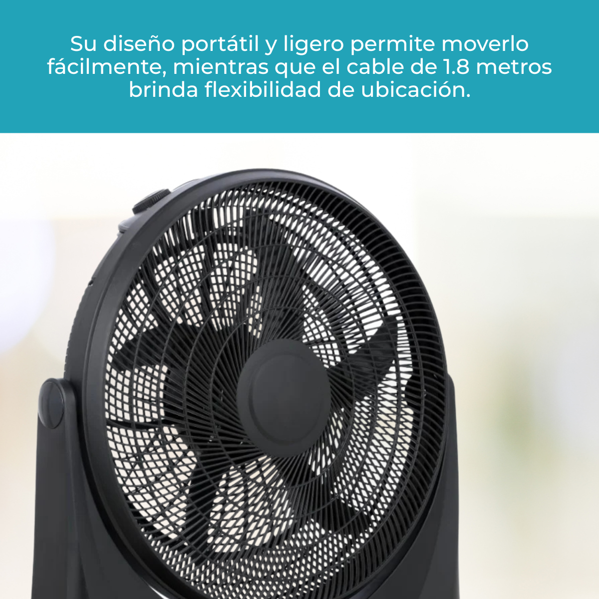 Ventilador de Piso 20" de 5 Aspas Plásticas - 3 Velocidades - 220V 50W - Imagen 2