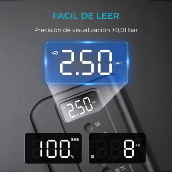 Cargador de bateria 3 en 1 con Inflador 150 PSI y Pinzas Smart EC5 - Imagen 6