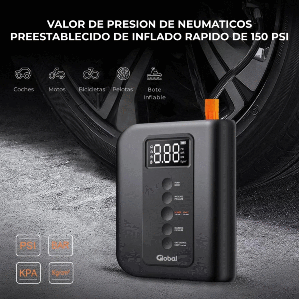 Cargador de bateria 3 en 1 con Inflador 150 PSI y Pinzas Smart EC5 - Imagen 8