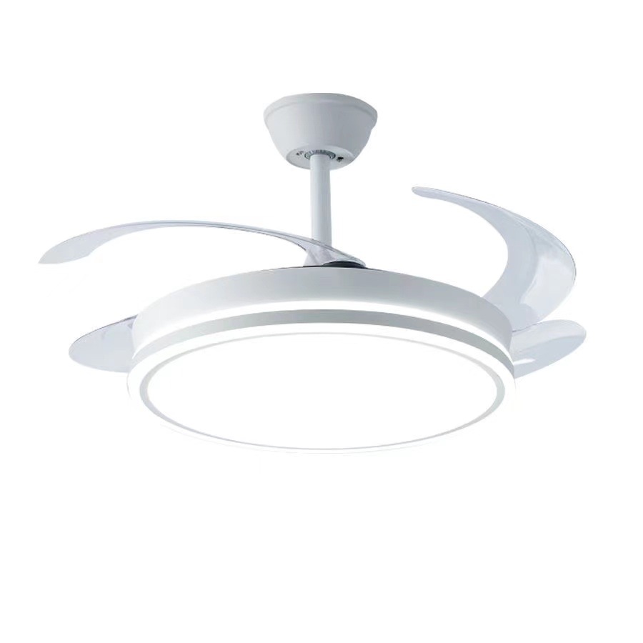 PREVENTA - Ventilador de Techo Retráctil Blanco con Luz Led Integrada 72W - 3 Tonos - 3 Aspas - 3 Velocidades - Control Remoto - Global Electronics (Caja x XX)