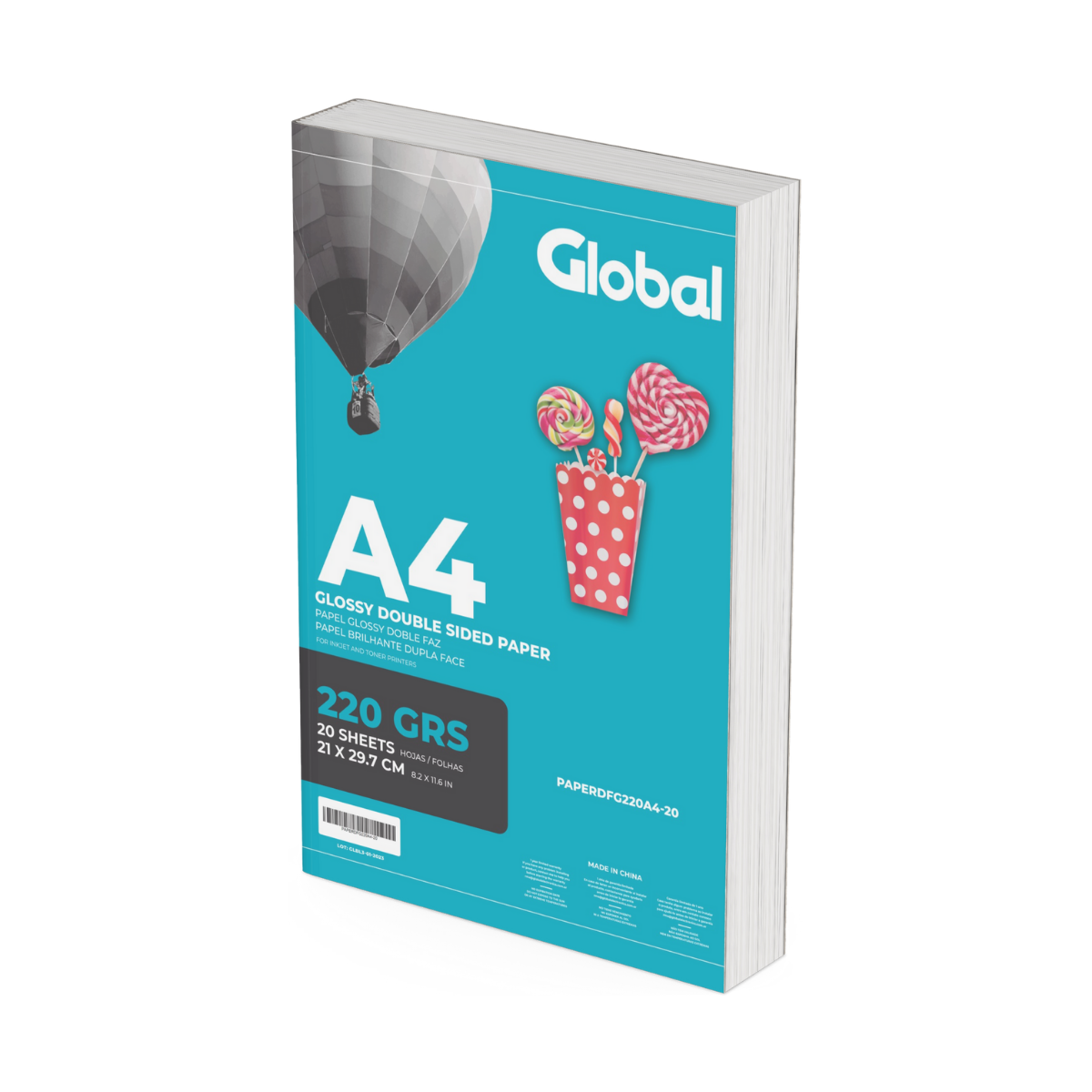 Papel Glossy A4 Doble Faz de 220 Grs - Resma de 20 hojas