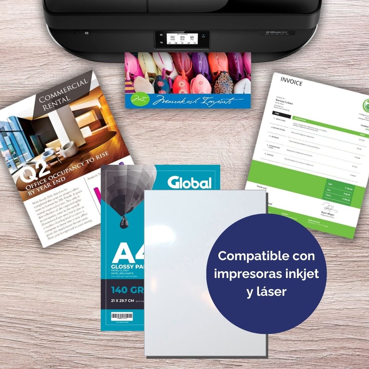 Papel Glossy A4 de 140 Grs - Resma de 20 hojas - Imagen 9