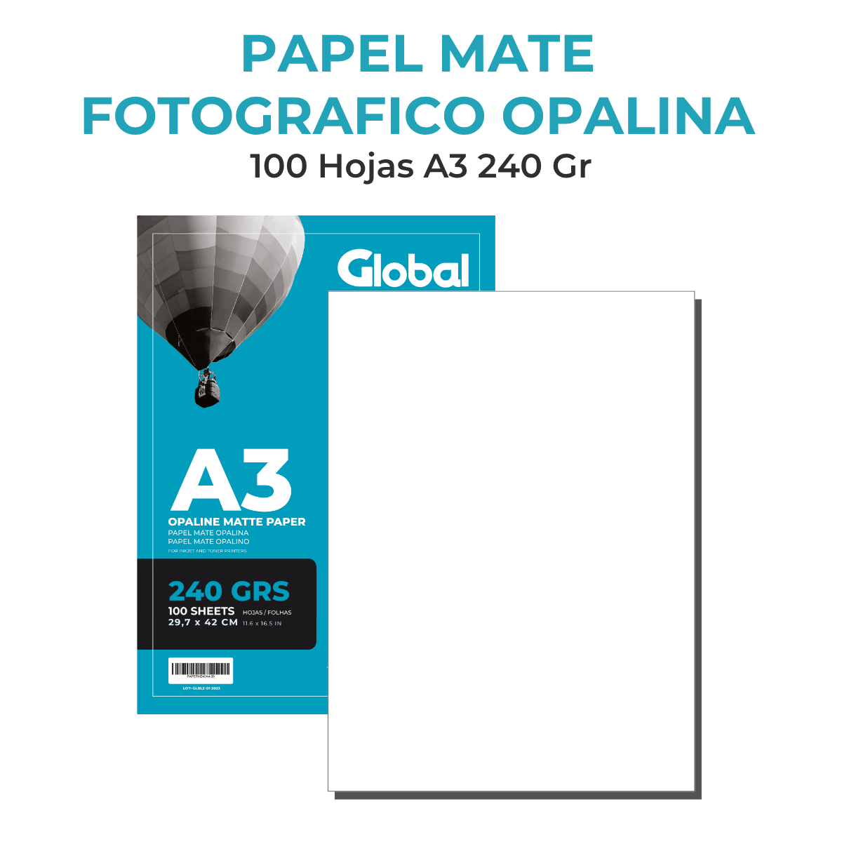Resma de Papel Opalina Mate Resma de 100 A3 - Imagen 2