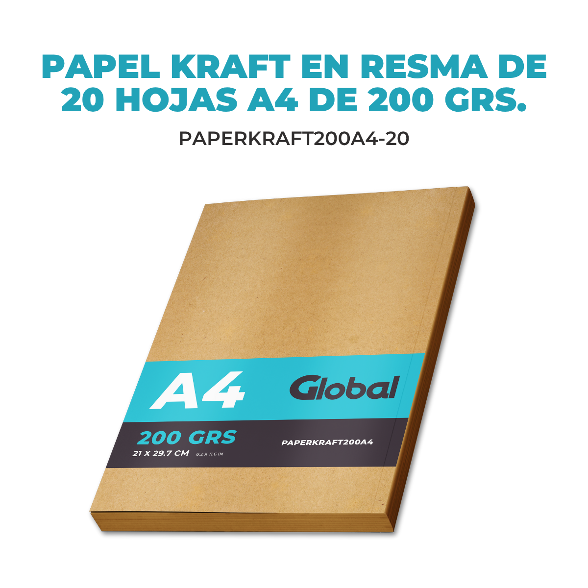 Papel Kraft A4 de 200 Grs - Resma de 20 hojas - Imagen 2