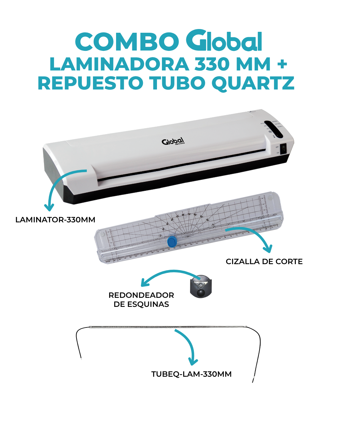 Laminadora 330mm + Cizalla + Redondeador Incluye Repuesto Tubo Quartz De Regalo - Imagen 2