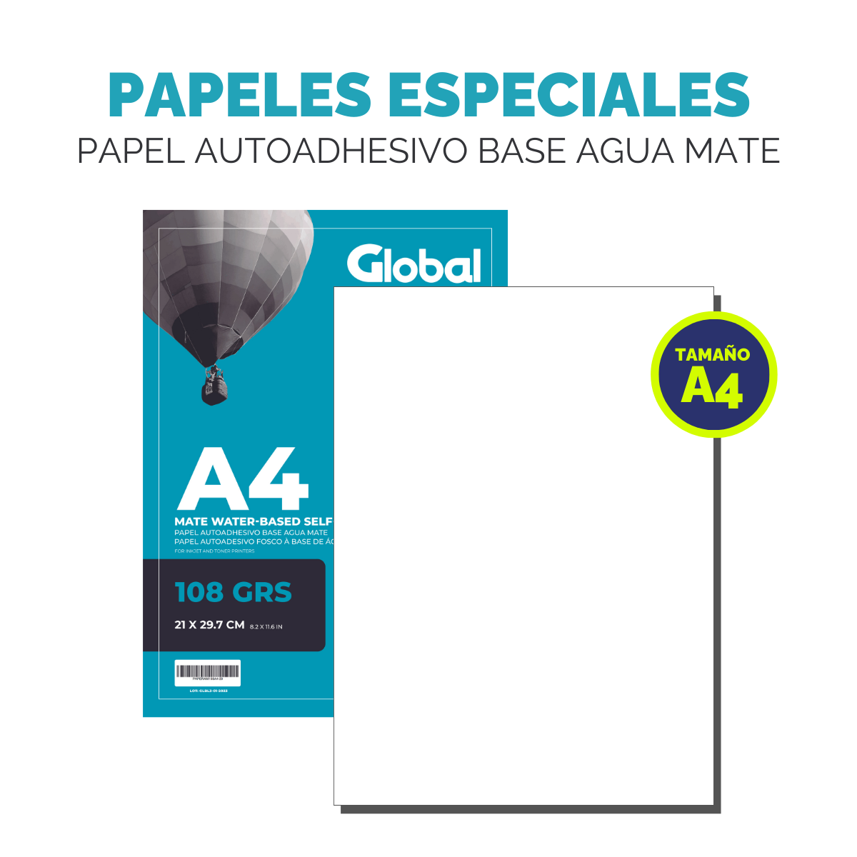Papel Autoadhesivo A4 Mate de 108 Grs - Resma de 20 hojas - Imagen 3