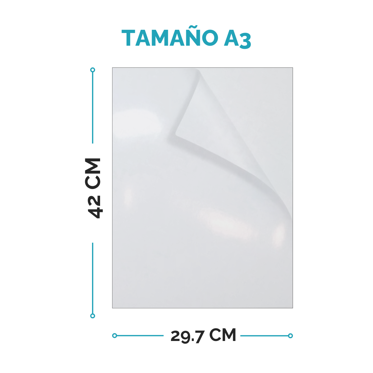 Papel Autoadhesivo A3 Glossy 135 gr - Resma de 20 hojas - Imagen 3