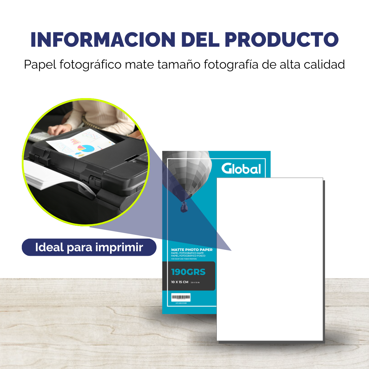 Papel Mate 4R tamaño para fotografía de 190 Grs - Resma de 20 hojas - Imagen 4