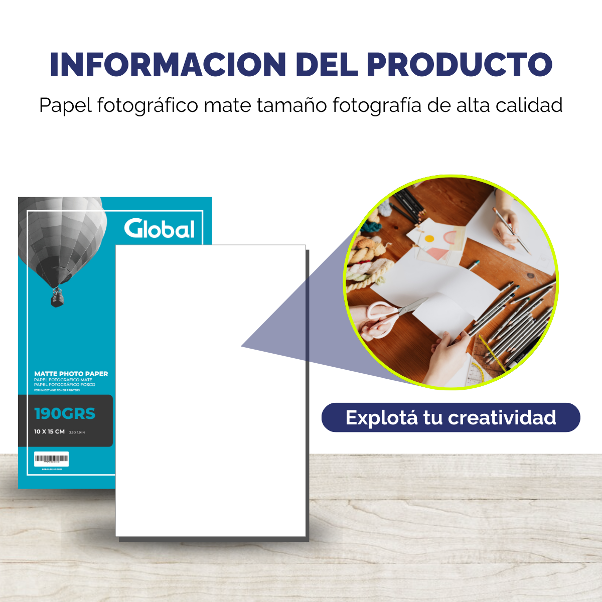 Papel Mate 4R tamaño para fotografía de 190 Grs - Resma de 20 hojas - Imagen 5
