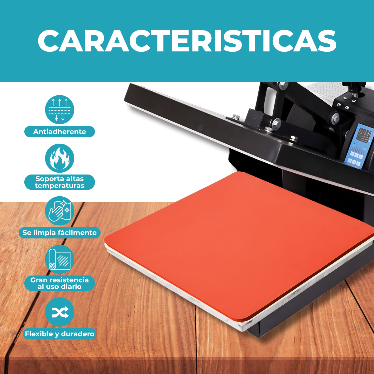 Goma Siliconada Base 40X60 Térmica Para Planchas De Sublimar - Imagen 6