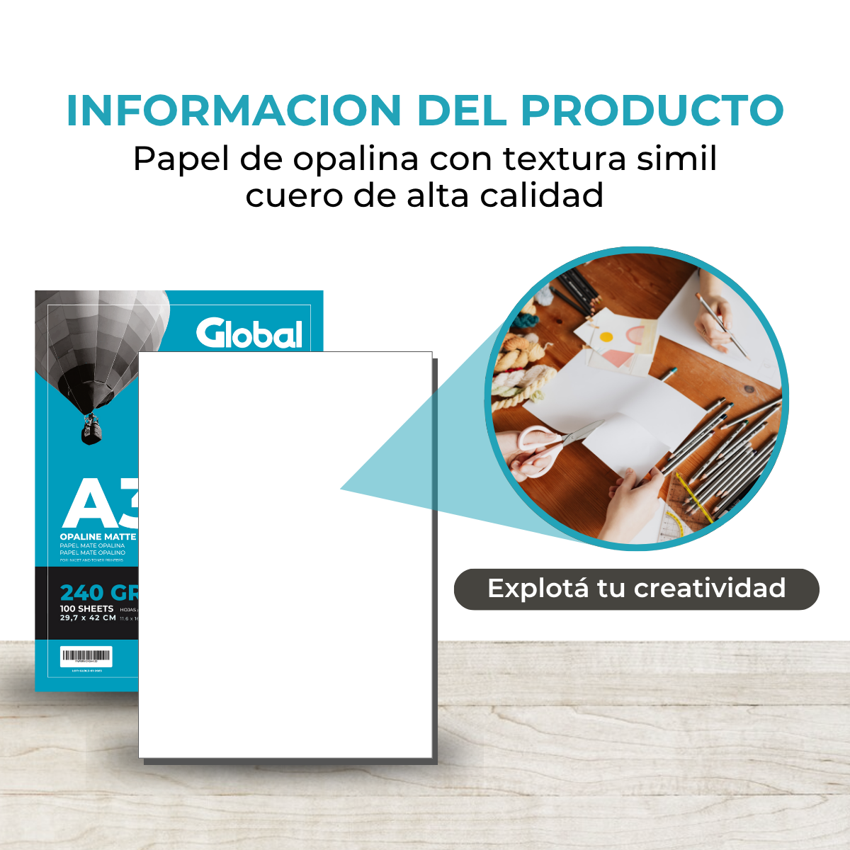 Resma de Papel Opalina Mate Resma de 100 A3 - Imagen 6