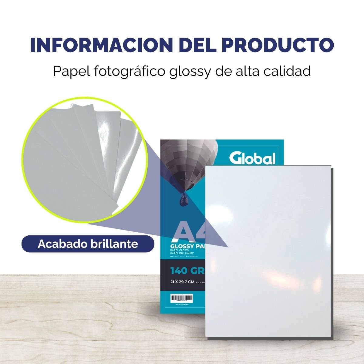 Papel Glossy A4 de 140 Grs - Resma de 20 hojas - Imagen 6