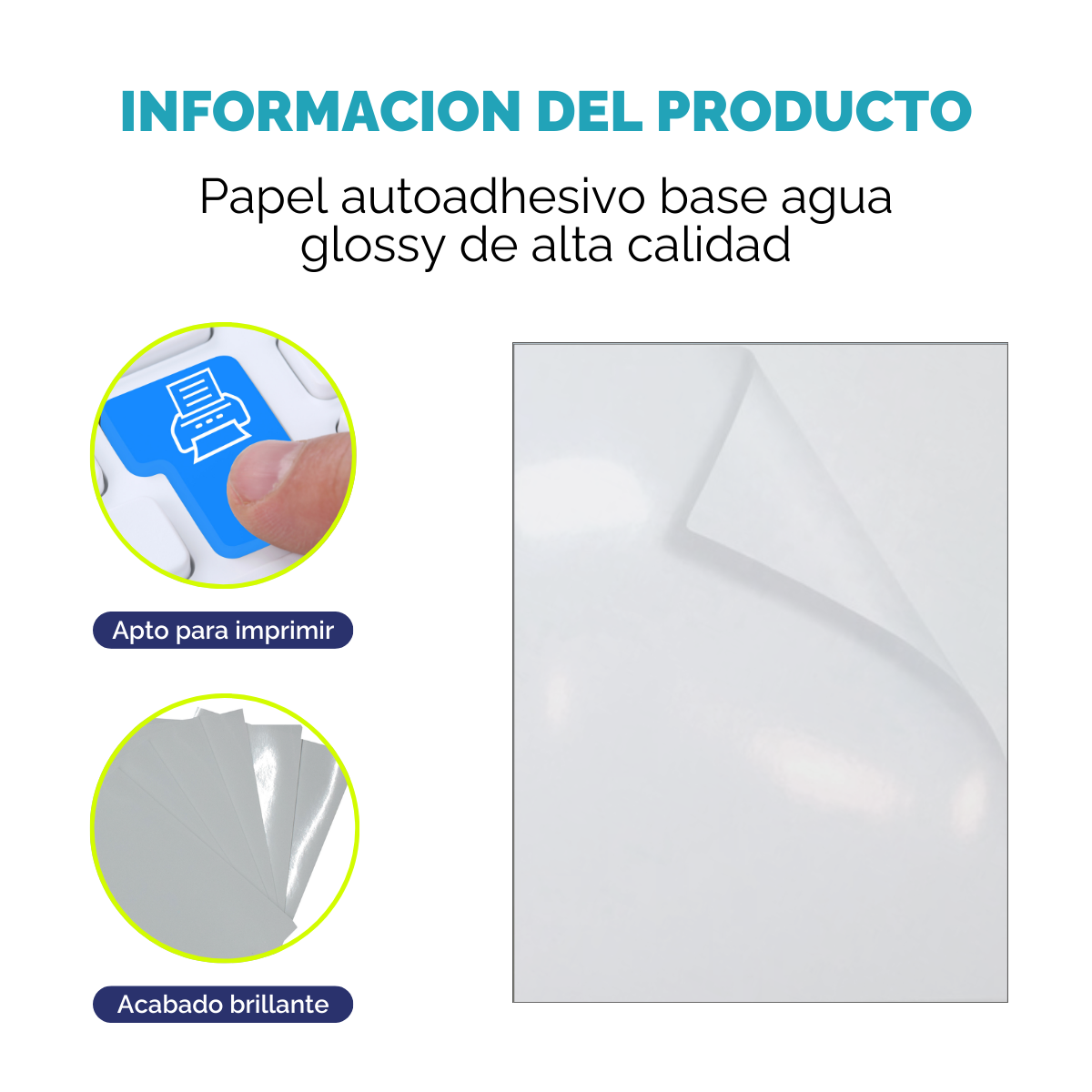 Papel Autoadhesivo A3 Glossy 135 gr - Resma de 20 hojas - Imagen 7