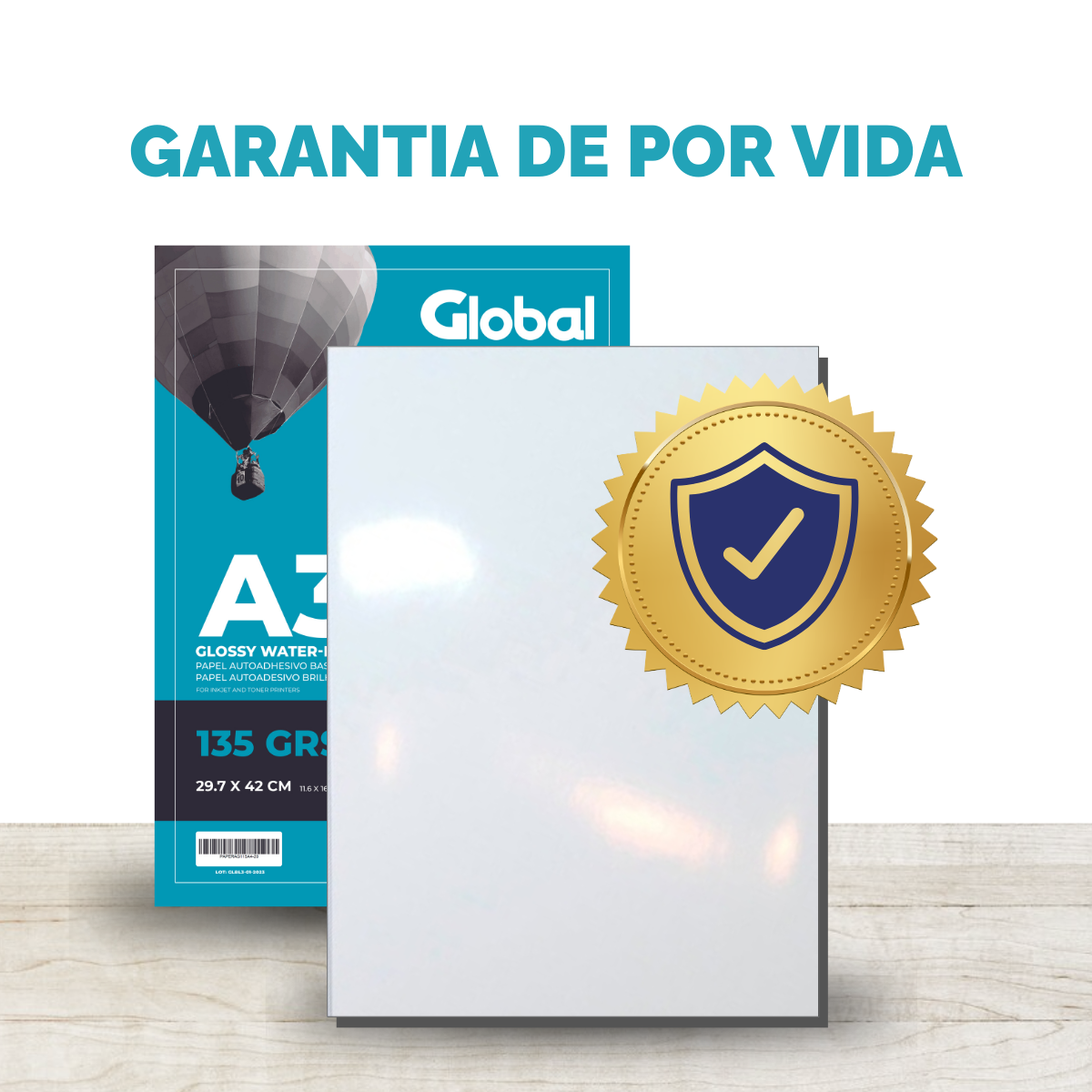 Papel Autoadhesivo A3 Glossy 135 gr - Resma de 20 hojas - Imagen 8
