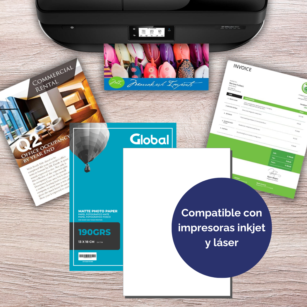 Papel Mate 5R (130 x 180 mm) tamaño para fotografía de 190 Grs - Resma de 20 hojas - Imagen 9