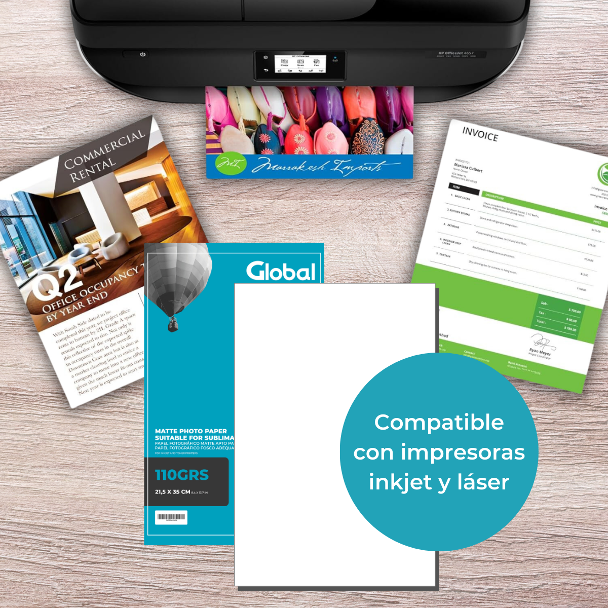 Papel Mate Fotográfico Legal Oficio de 110 Grs - Resma de 20 hojas - Imagen 9