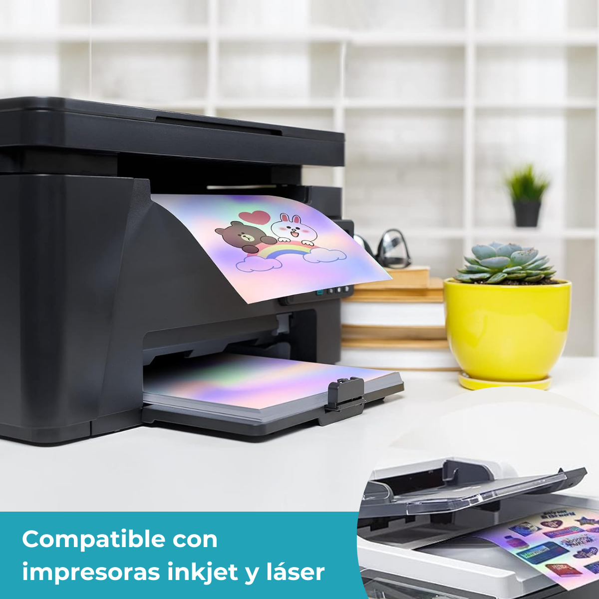 Papel Holográfico A4 Autoadhesivo 180 Grs - Efecto Piel Serpiente - Resma de 100 hojas - Imagen 9
