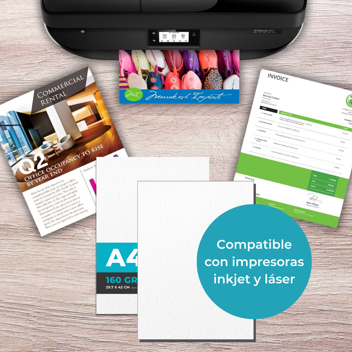 Papel Autoadhesivo Blanco Tipo Cuerina A4 160grs Resma de 20 hojas - Imagen 9