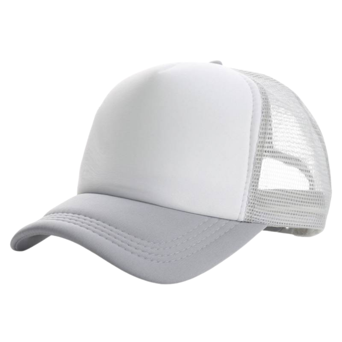 Gorra Sublimable Trucker Camionera con Visera de Polyester Talle Unico Regulable para Sublimado / Bordado / Vinilo / Otros Color Gris Claro - Global Electronics (Caja x 300)