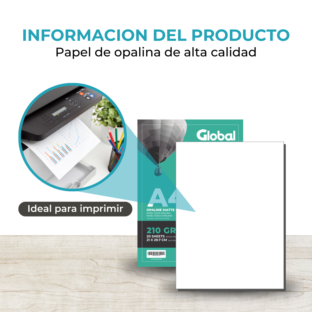 Resma de Papel Opalina Mate Resma de 20 Hojas A4 - Imagen 4