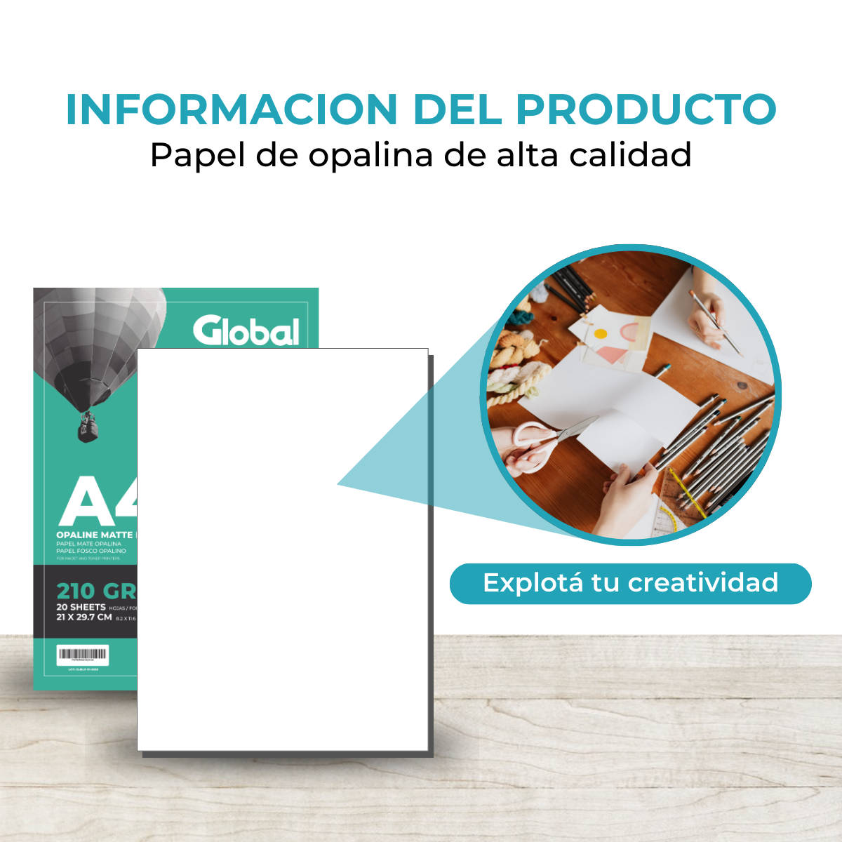 Resma de Papel Opalina Mate Resma de 20 Hojas A4 - Imagen 5