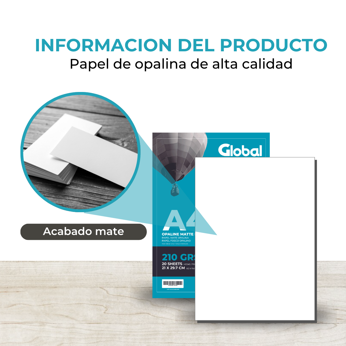 Resma de Papel Opalina Mate Resma de 20 Hojas A4 - Imagen 6