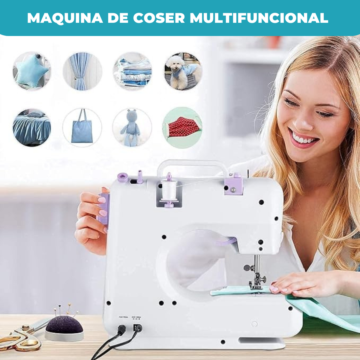 Máquina de Coser Mini SEW-MINI con Pedal, Luz y Retroceso 110V/220V - Imagen 10