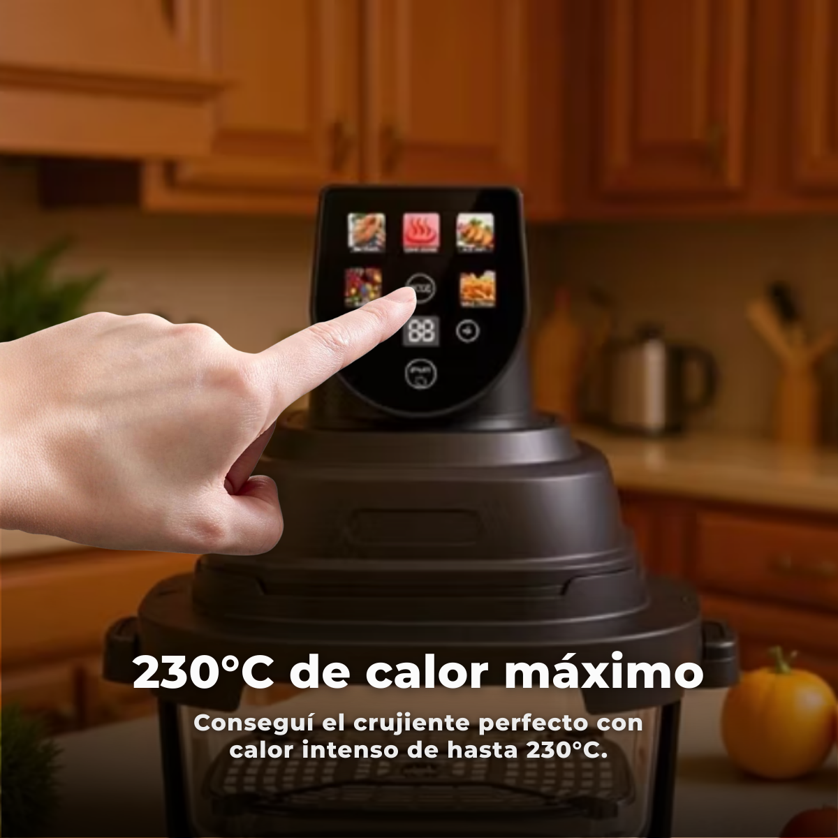 Airfryer Crispi Display Color Programable 4L + 1,5L Vidrio Templado 1500W - Imagen 13