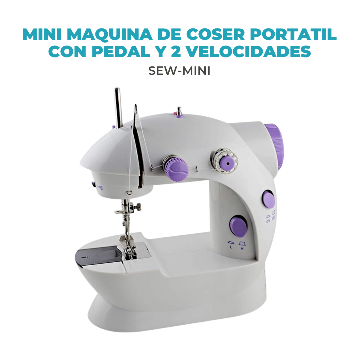 Máquina de Coser SEW-12ST con Pedal, Luz y Retroceso 110V/220V 1200mA - Imagen 2