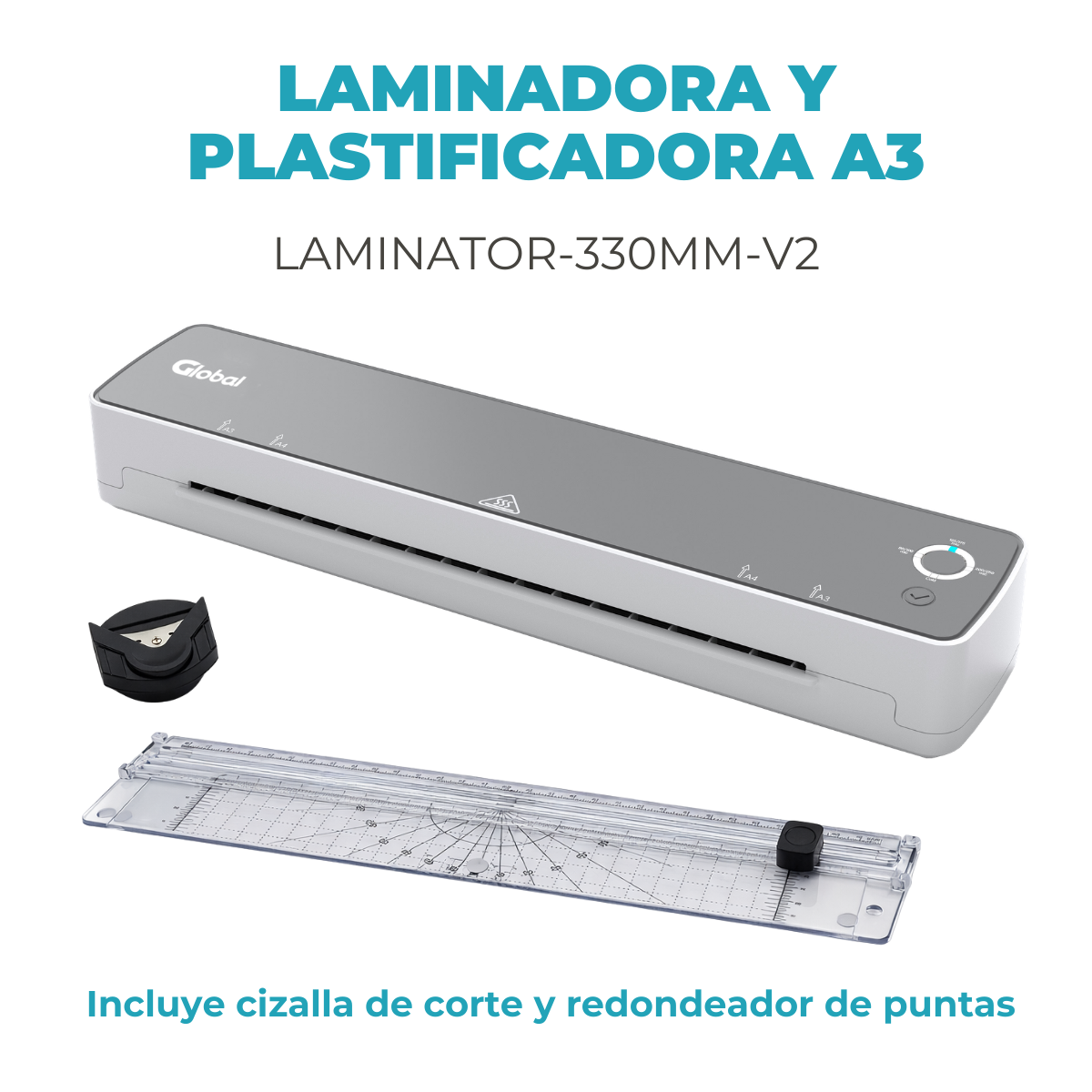 Laminadora Y Plastificadora En Caliente Y Frío A3 330mm con Cizalla y Redondeadora Incluída - Imagen 2