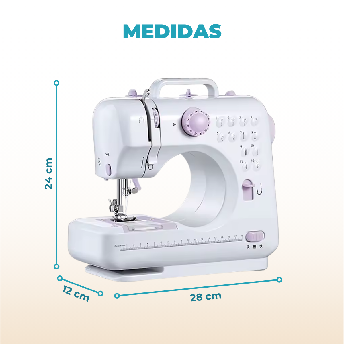 Máquina de Coser Mini SEW-MINI con Pedal, Luz y Retroceso 110V/220V - Imagen 3