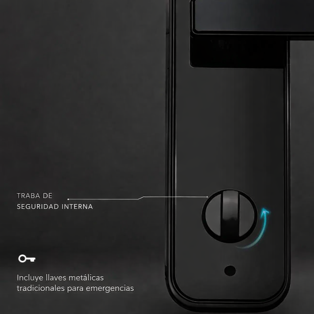Cerradura Inteligente Electronica con Apertura por App Tuya / Wifi / Clave / Tarjeta / Huella y Llave con Cerrojo 6068 Acepta +300 Usuarios Apto Puertas 5cm Espesor (4 Baterias AA No Incluidas) - Imagen 5