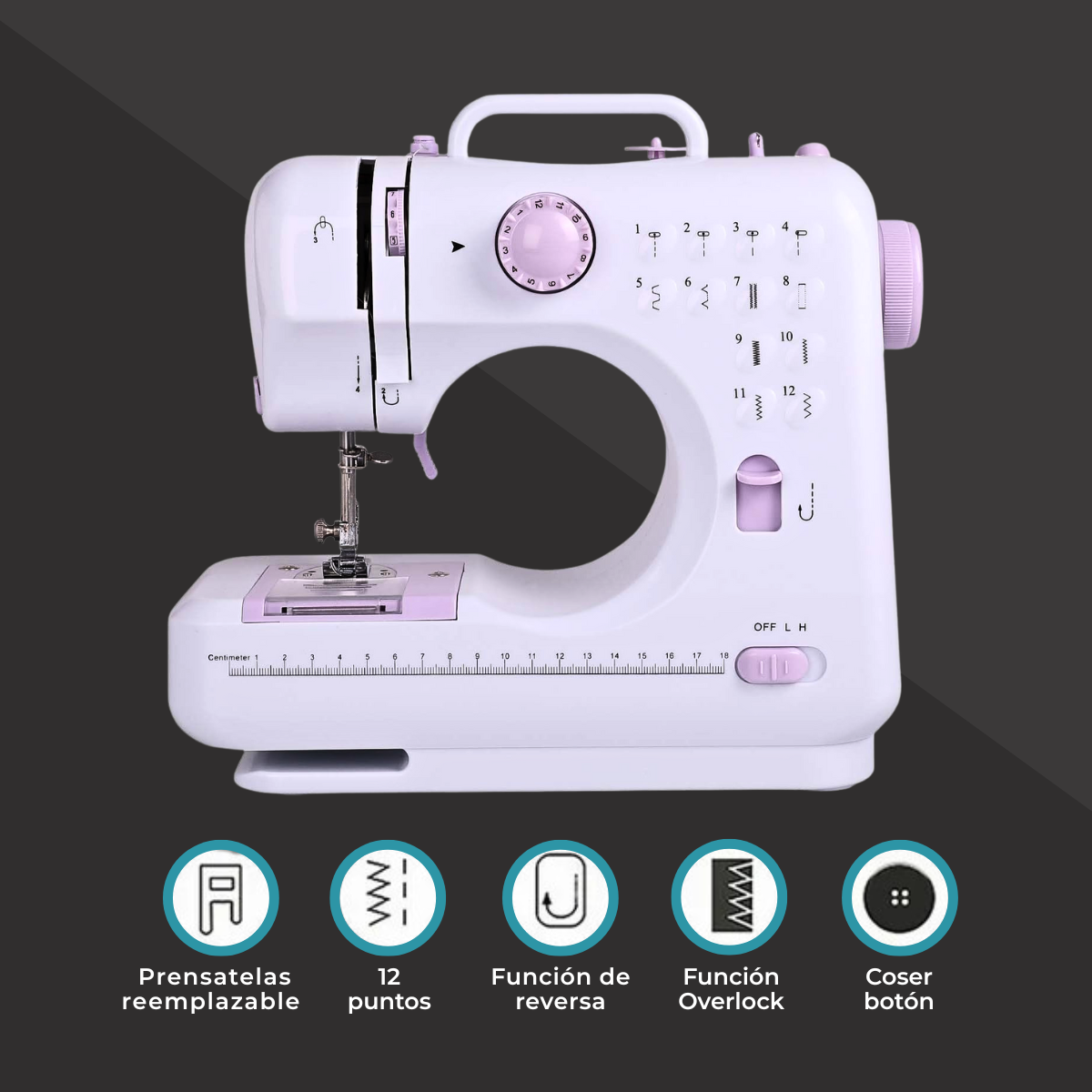 Máquina de Coser Mini SEW-MINI con Pedal, Luz y Retroceso 110V/220V - Imagen 7