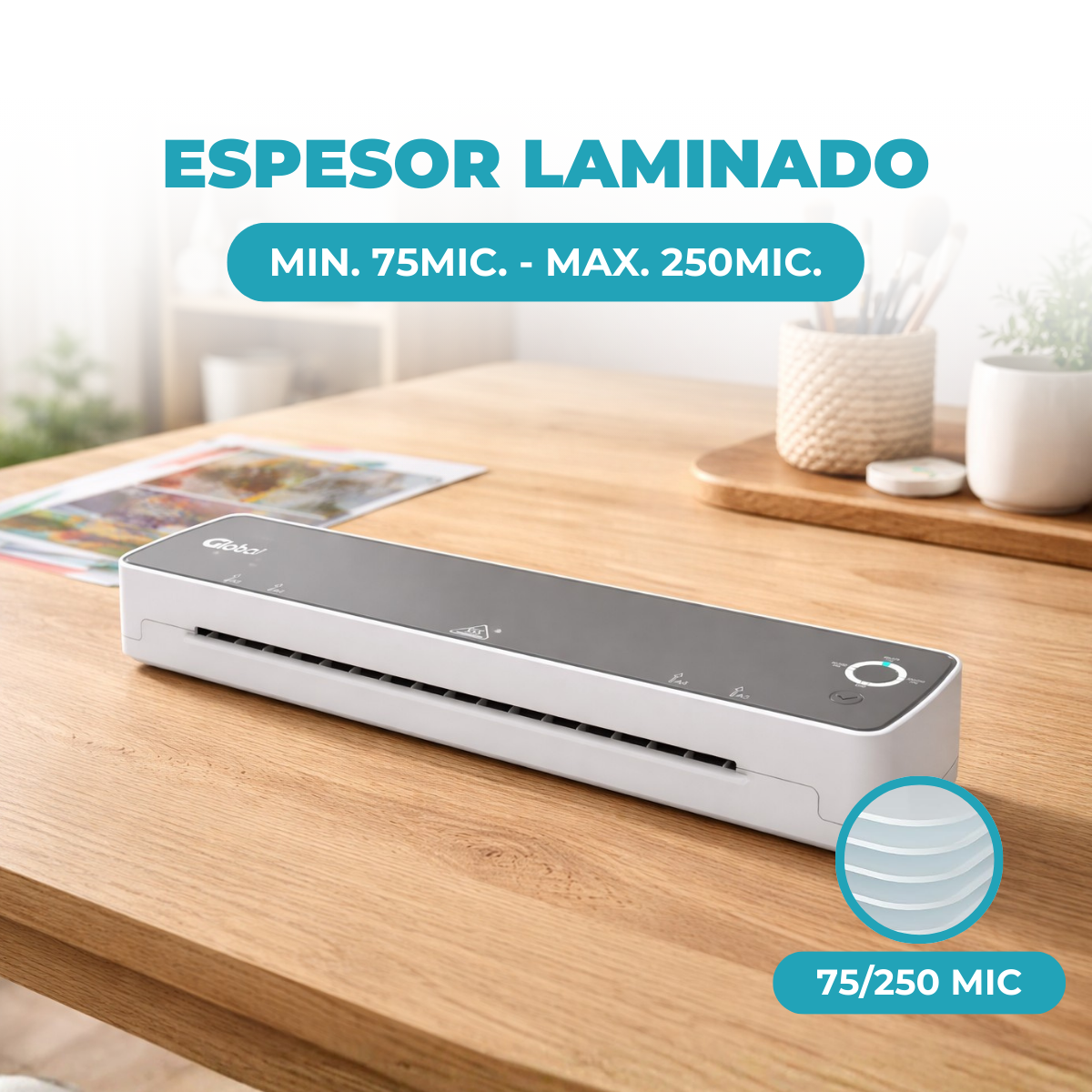 Laminadora Y Plastificadora En Caliente Y Frío A3 330mm con Cizalla y Redondeadora Incluída - Imagen 7