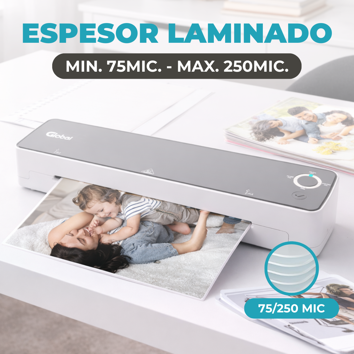 Laminadora Y Plastificadora En Caliente Y Frío A4 240mm con Cizalla y Redondeadora Incluída - Imagen 7