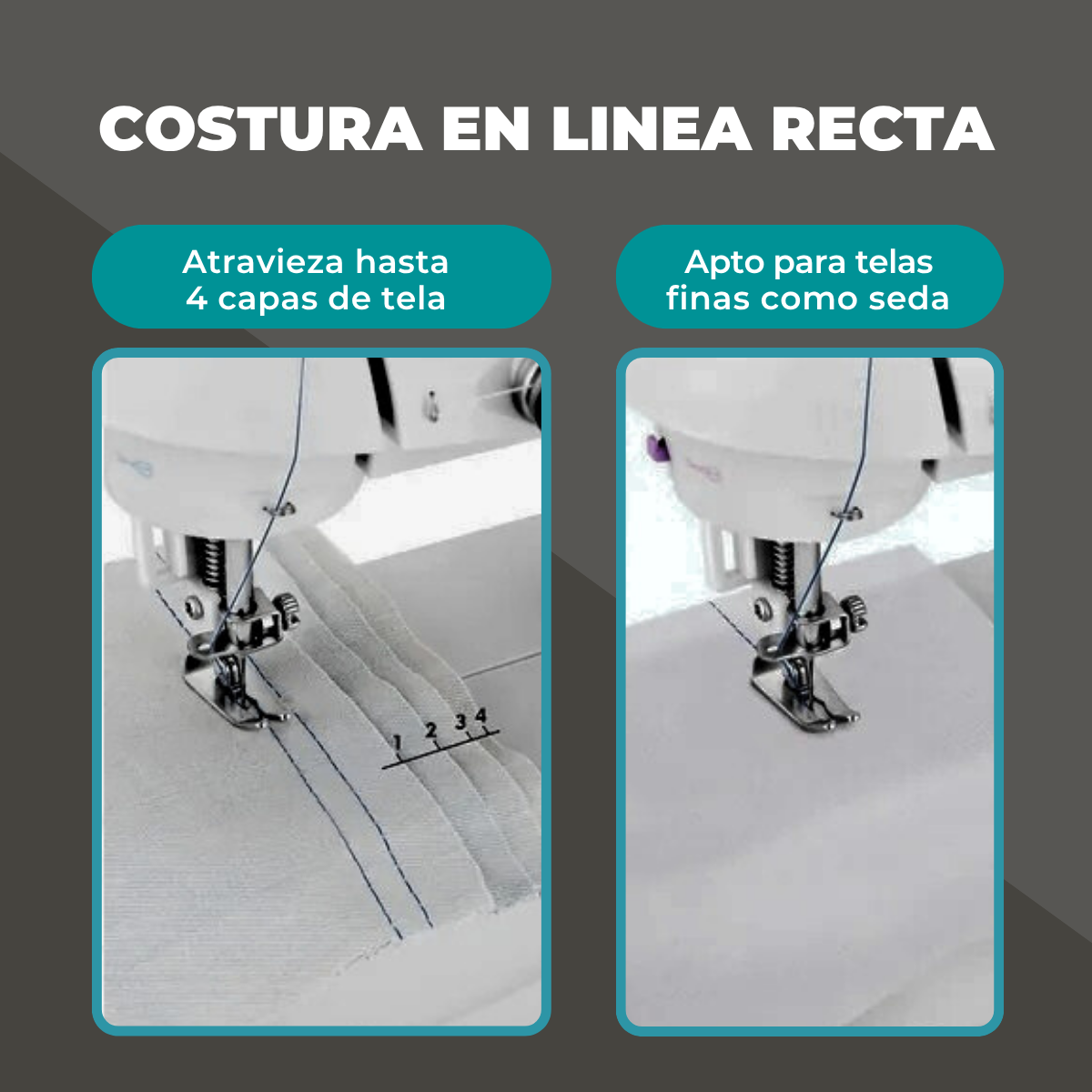 Máquina de Coser SEW-12ST con Pedal, Luz y Retroceso 110V/220V 1200mA - Imagen 8