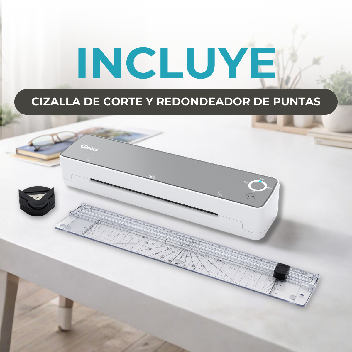 Laminadora Y Plastificadora En Caliente Y Frío A4 240mm con Cizalla y Redondeadora Incluída - Imagen 9