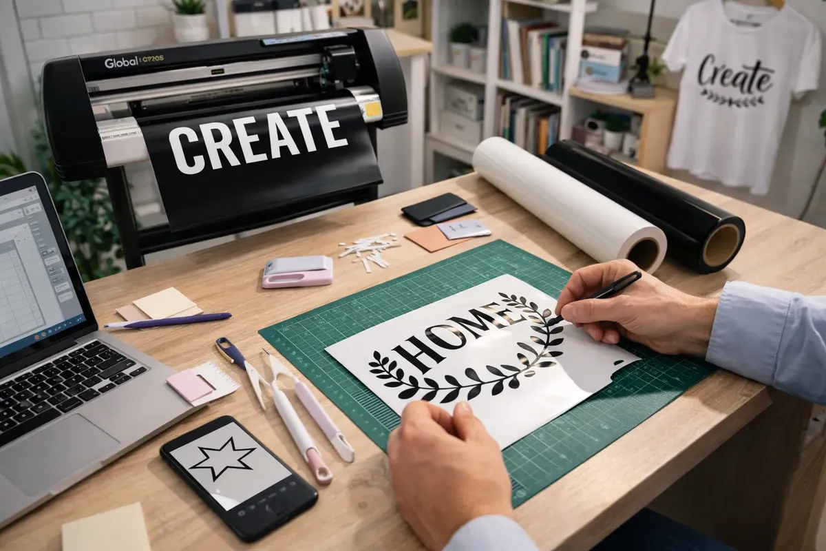 Combo Plotter de Corte Semiautomatico G720S + 2 Vinilos 1mx50cm Blanco y Negro + Set de Herramientas para Manualidades - Imagen 5