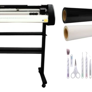 Combo Plotter de Corte Semiautomatico G720S + 2 Vinilos 1mx50cm Blanco y Negro + Set de Herramientas para Manualidades